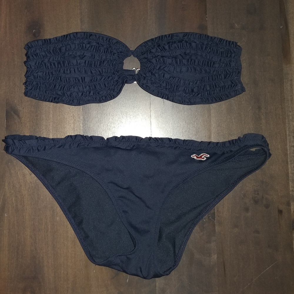 4/$15 Hollister 👙 Bikini Bandeau Navy Blue Medium